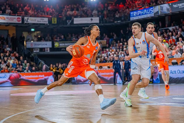 1 Basketball Bundesliga, easyCredit BBL, Season 2025 2026, Men, Main Round, 22 Matchday, 06 03 2026, RASTA Vechta Science City Jena Alonzo Verge 11 RASTA Vechta in action Vechta RASTA Dome Lower Saxony Germany
