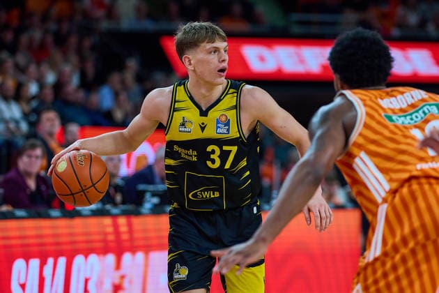 Julis Baumer MHP Riesen Ludwigsburg, 37 GER, ratiopharm ulm vs MHP Riesen Ludwigsburg, Basketball, 22 Matchday, EasyCredit BBL, Season 2025 2026, 06 03 2026 GER, ratiopharm ulm vs MHP Riesen Ludwigsburg, Basketball, 22 Matchday, EasyCredit BBL, Season 2025 2026, 06 03 2026 New Ulm Copyright: xEibner-Pressefoto GeraldxOelze-dexStoppanyx EP_ODS