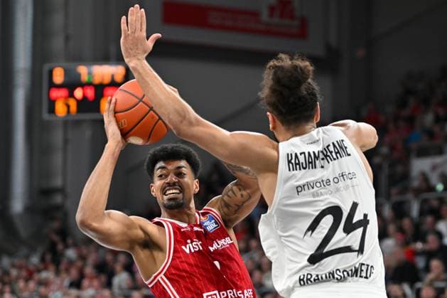 BAMBERG 06 03 2026 Basketball easycredit 1 Basketball Bundesliga 22 Matchday Bamberg Baskets vs Basketball Lions Braunschweig Ibrahim Watson Boye 2, Bamberg Baskets vs Kaza Kajami Keane 24, Basketball Lions Braunschweig Bamberg Baskets vs Basketball Lions Braunschweig