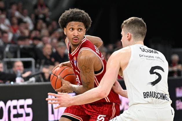 BAMBERG 06 03 2026 Basketball easycredit 1 Basketball Bundesliga 22 Matchday Bamberg Baskets vs Basketball Lions Braunschweig Demarcus Demonia 8, Bamberg Baskets vs Luka Scuka 5, Basketball Lions Braunschweig Bamberg Baskets vs Basketball Lions Braunschweig