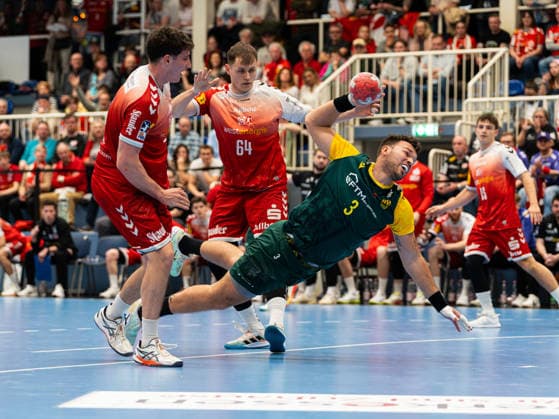 Tim Dueren VfL Eintracht Hagen, 03 on goal throw TuSEM Essen vs VfL Eintracht Hagen, Handball, 2 Bundesliga, Matchday 23, Season 2025 2026, 06 03 2026 TuSEM Essen vs VfL Eintracht Hagen, Handball, 2 Bundesliga, Matchday 23, Season 2025 2026, 06 03 2026 Essen Copyright: xEibner-Pressefoto DamianxKruczynx EP_DKI