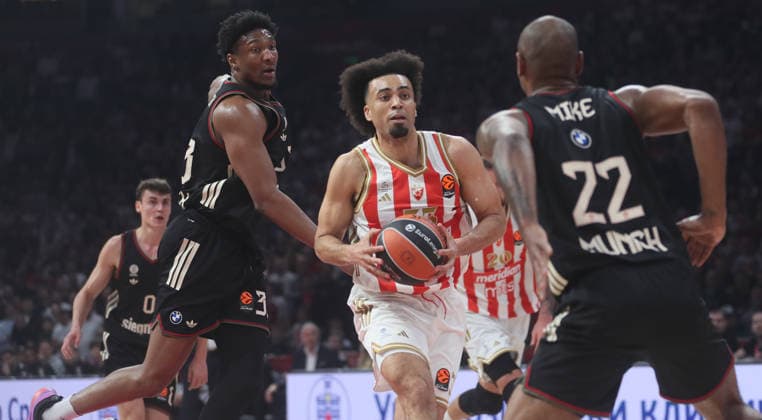 CRVENA ZVEZDA vs BAYERN JORDAN NWORA, basketball player of Crvena zvezda, during Euroleague match against Bayern Munchen, at Belgrade Arena. Belgrade, 06.03.2026. photo: MN Press photo BASKETBALL, EUROLEAGUE, CRVENA ZVEZDA, BAYERN Belgrade Belgrade Arena Serbia Copyright: xMNxPressx