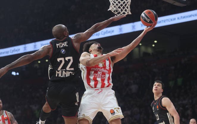 CRVENA ZVEZDA vs BAYERN JORDAN NWORA, basketball player of Crvena zvezda, during Euroleague match against Bayern Munchen, at Belgrade Arena. Belgrade, 06.03.2026. photo: MN Press photo BASKETBALL, EUROLEAGUE, CRVENA ZVEZDA, BAYERN Belgrade Belgrade Arena Serbia Copyright: xMNxPressx