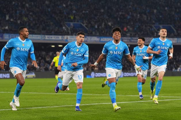 Napoli™s Alisson Santos celebrates after scoring during the Serie A EniLive soccer match between Napoli and Torino at the Diego Armando Maradona stadium, Italy - Naples Friday March 06, 2026 - Soccer ( Photo by Alfredo Falcone LaPresse )  Copyright: xAlfredoxFalcone LaPressex