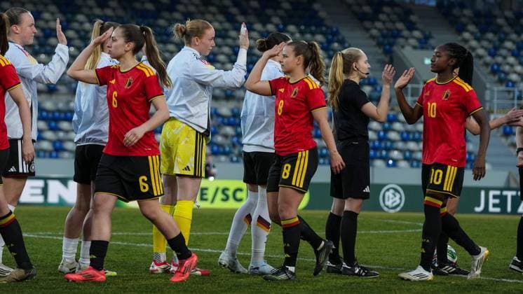 Womens soccer in Essen FOR EDITORIAL PURPOSES ONLY EDITORIAL USE ONLY p The international match of the womens U23 against Belgium, ended on 06 03 2026 in the Lohrheidestadion, Bochum Wattenscheid ended with 4 2 Michael Gohl FUNKE Foto Services p Sport Deutschland Nordrhein Westfalen Bochum Copyright MichaelxGohl Copyright: MichaelxGohl doc84v1hwpxv461ayjqyals ,EDITORIAL USE ONLY Copyright: MichaelxGohl