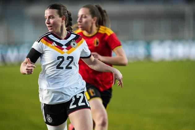 Womens soccer in Essen FOR EDITORIAL PURPOSES ONLY EDITORIAL USE ONLY p Sarah Mattner Trembleau Germany The international match of the womens U23 against Belgium, ended on 06 03 2026 in the Lohrheidestadion, Bochum Wattenscheid with 4 2 Michael Gohl FUNKE Foto Services p Sport Deutschland Nordrhein Westfalen Bochum Copyright MichaelxGohl Copyright: MichaelxGohl doc84v1hxeg1s41gi1x2asv ,EDITORIAL USE ONLY Copyright: MichaelxGohl