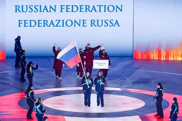 ITALY, VERONA - MARCH 6, 2026: Russia s national team, Nationalteam during the opening ceremony of 2026 Paralympic Winter games, Winterspiele,Spiele, Summer games at the Verona Arena. Mikhail Tereshchenko TASS  89666650