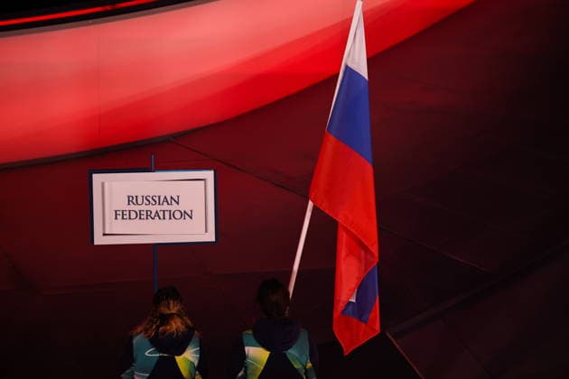 ITALY, VERONA - MARCH 6, 2026: Russia s national team, Nationalteam during the opening ceremony of 2026 Paralympic Winter games, Winterspiele,Spiele, Summer games at the Verona Arena. Mikhail Tereshchenko TASS  89667012