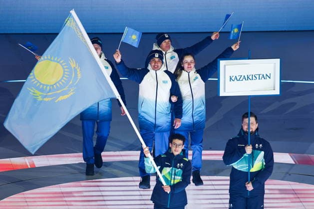 ITALY, VERONA - MARCH 6, 2026: Kazakhstan s national team, Nationalteam during the opening ceremony of 2026 Paralympic Winter games, Winterspiele,Spiele, Summer games at the Verona Arena. Mikhail Tereshchenko TASS  89668286