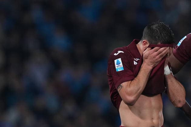 Torino™s Giovanni Simeone during the Serie A EniLive soccer match between Napoli and Torino at the Diego Armando Maradona stadium, Italy - Naples Friday March 06, 2026 - Soccer ( Photo by Alfredo Falcone LaPresse )  Copyright: xAlfredoxFalcone LaPressex