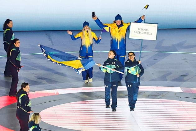 ITALY, VERONA - MARCH 6, 2026: The Bosnian national team, Nationalteam during the opening ceremony of 2026 Paralympic Winter games, Winterspiele,Spiele, Summer games at the Verona Arena 2026 Paralympic Winter Games: Opening Ceremony  - ZUMAt113 20260306_zaa_t113_452 Copyright: xMikhailxTereshchenkox