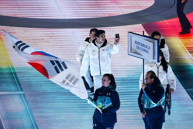 ITALY, VERONA - MARCH 6, 2026: South Korea s national team, Nationalteam during the opening ceremony of 2026 Paralympic Winter games, Winterspiele,Spiele, Summer games at the Verona Arena 2026 Paralympic Winter Games: Opening Ceremony  - ZUMAt113 20260306_zaa_t113_457 Copyright: xMikhailxTereshchenkox