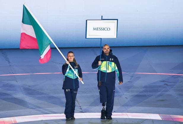 ITALY, VERONA - MARCH 6, 2026: Mexico s national team, Nationalteam during the opening ceremony of 2026 Paralympic Winter games, Winterspiele,Spiele, Summer games at the Verona Arena. Mikhail Tereshchenko TASS  89668401