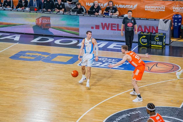 1 Basketball Bundesliga, easyCredit BBL, Season 2025 2026, Men, Main Round, 22 Matchday, 06 03 2026, RASTA Vechta Science City Jena Jack Pagenkopf 11 Science City Jena in action Vechta RASTA Dome Lower Saxony Germany