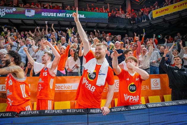 1 Basketball Bundesliga, easyCredit BBL, Season 2025 2026, Men, Main Round, 22 Matchday, 06 03 2026, RASTA Vechta Science City Jena Luc van Slooten 6 RASTA Vechta during the game Vechta RASTA Dome Lower Saxony Germany