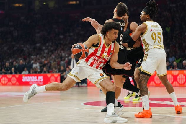 March 6, 2026, Belgrade, Vojvodina province, Serbia: 202636, Belgrade, Serbia - JORDAN NWORA in action during the Turkish Airlines EuroLeague Regular Season basketball match between Crvena Zvezda Meridianbet and FC Bayern Munich at the Belgrade arena. Belgrade Serbia - ZUMAd223 20260306_zip_d223_021 Copyright: xMarkoxDimicx