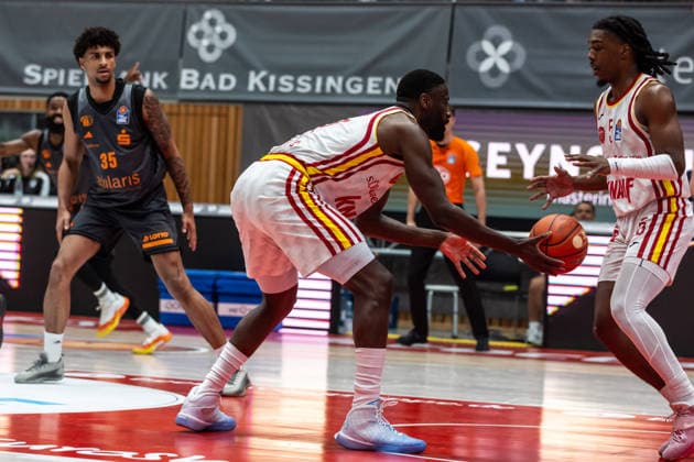 GER, easy Credit Basketball Bundesliga, Fitness First Würzburg Baskets Niners Chemnitz 06 03 2026, tectake ARENA Würzburg, Würzburg, GER, easy Credit Basketball Bundesliga, Fitness First Würzburg Baskets Niners Chemnitz Eddy Edigin Jr Fitness First Würzburg Baskets 27 Foto Alexander Trienitz Würzburg tectake ARENA Würzburg Bayern Deutschland