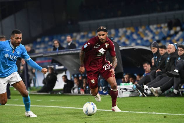 March 6, 2026, Napoli, Campania, ITALIA: Valentino Lazaro of Torino FC During the 2025 26 Italian Serie A football match between SSC Napoli and FC Torino on March 6, 2026, at the Diego Armando Maradona Stadium in Naples...Pictured: Serie A Football Match - 2025 26 Napoli Vs Torino  - ZUMAs236 20260306_aap_s236_050 Copyright: xFabioxSassox