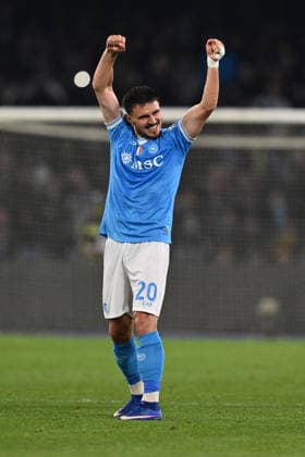 CALCIO - Serie A - SSC Napoli vs Torino FC Eljif Elmas of S.S.C. Napoli celebrates after scoring the goal of 2-0 during the 28th day of the Serie A Championship between S.S.C. Napoli and Torino F.C. at the Diego Armando Maradona Stadium on March 6, 2026 in Naples, Italy. Naples Italy  Copyright: xIPAxSport ABACAx