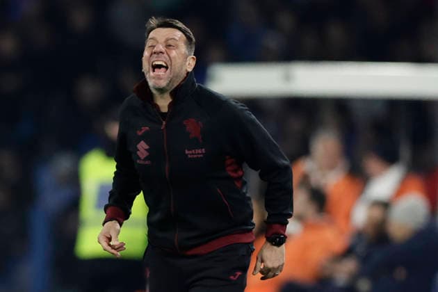 Serie a football match SSC Napoli vs Torino Torino™s Italian coach Roberto D Aversa looks during the Serie A football match between SSC Napoli and Torino at the Diego Armando Maradona Stadium in Naples on March 06, 2026. _BPH9469 Copyright: xAntonioxBalascox