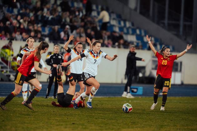 06.03.26, Women, Football, U23 Friendly Match, Germany - Belgium Mara Alber ( 7 - Germany U23) in a duel Bochum Lohrheidestadion - Wattenscheid NRW Deutschland