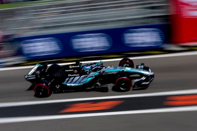 MELBOURNE Formula 1 driver George Russell of Mercedes AMG Petronas Formula One Team during the Formula 1 Melbourne free practice and qualifying session at Albert Park on March 7, 2025 in Melbourne, Australia Photo by DeFodi Images
