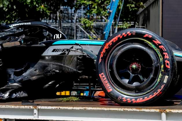 MELBOURNE Formula 1 driver Kimi Antonelli of Mercedes AMG Petronas Formula One Team after the accident during the Formula 1 Melbourne free practice and qualifying at Albert Park on March 7, 2025 in Melbourne, Australia Photo by DeFodi Images
