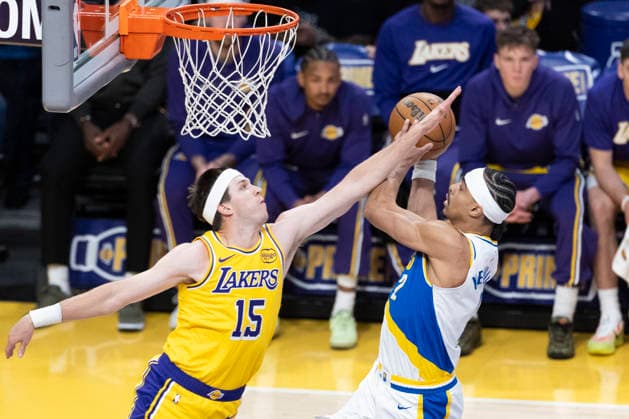 March 6, 2026, Los Angeles, California, USA: Indiana PacersÃ¢â‚¬â ¢ Andrew Nembhard (2) goes to the basket against Los Angeles LakersÃ¢â‚¬â ¢ Austin Reaves (15) during an NBA, Basketball Herren, USA basketball game at Crypto.com Arena on Friday, March 6, 2026 in Los Angeles. NBA 2026: Pacers Vs Lakers  - ZUMAc68_ 20260306_zaf_c68_003 Copyright: xRingoxChiux
