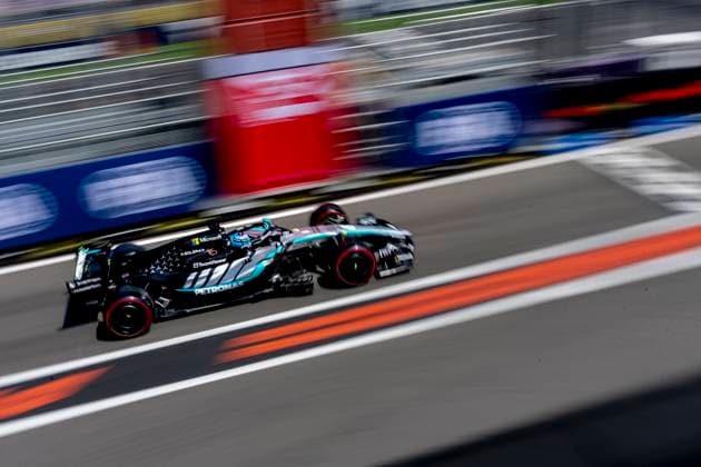 MELBOURNE Formula 1 driver George Russell of Mercedes AMG Petronas Formula One Team during the Formula 1 Melbourne free practice and qualifying session at Albert Park on March 7, 2025 in Melbourne, Australia Photo by DeFodi Images