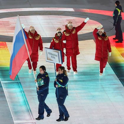 March 6, 2026, Verona, Veneto, Italy: Athletes of Russia of whom flag bearers ANASTASIIA BAGIIAN and ALEKSEI BUGAEV during the Parade of Nations at the Opening Ceremony of the Milano Cortina 2026 Winter Paralympic Games at the Arena di Verona. Verona Italy - ZUMAc179 20260306_zep_c179_091 Copyright: xMickaelxChavetx