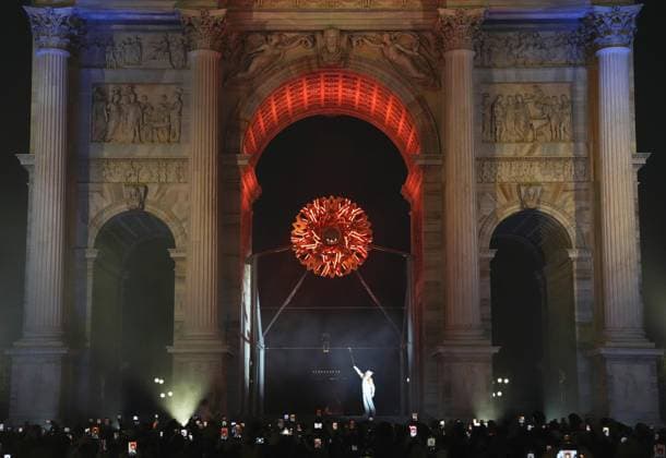 Milan Cortina Paralympics: Opening ceremony The Paralympic flame is lit in the cauldron at the Arch of Peace in Milan on March 6, 2026, during the opening ceremony of the Milan Cortina Paralympics in Verona, Italy.  A14AA0005355665P