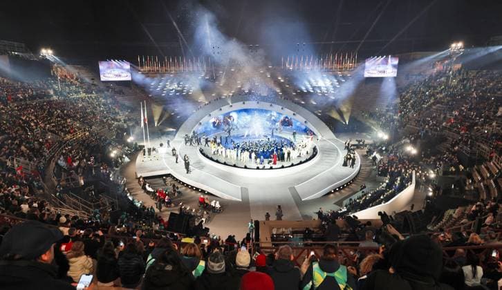Milan Cortina Paralympics: Opening ceremony The opening ceremony of the Milan Cortina Paralympics is held at the Verona Arena, a Roman amphitheater in Verona, Italy, on March 6, 2026.  A14AA0005355725P