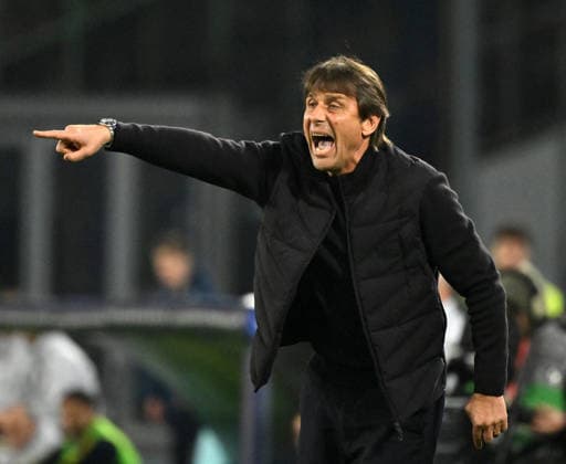 (260307) -- NAPLES, March 7, 2026 -- Napoli s head coach Antonio Conte gestures during a Serie A football match between Napoli and Torino in Naples, Italy, March 6, 2026. (Photo by Xinhua) (SP)ITALY-NAPLES-FOOTBALL-SERIE A-NAPOLI VS TORINO AlbertoxLingria 
