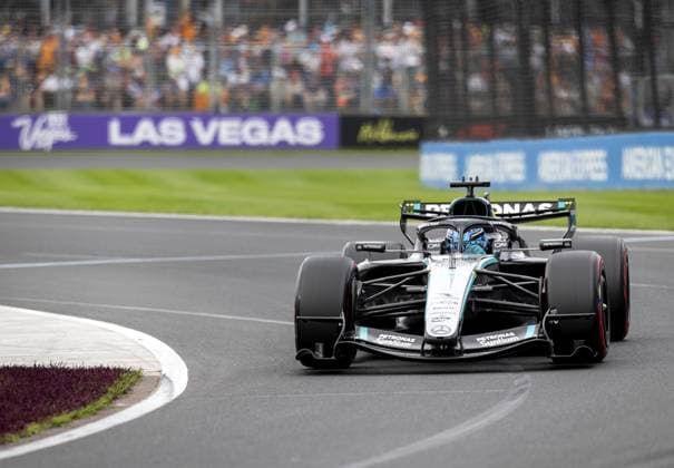 MELBOURNE - George Russell (Mercedes) in action during qualifying at the Albert Park Circuit in the lead-up to the Australian Grand Prix. SANDER KONING ANP xVIxANPxSportx xxANPxIVx 552642172 originalFilename: 552642172.jpg
