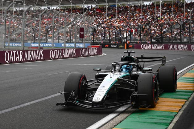 2026 AUSTRALIAN F1 GRAND PRIX, George Russell of Mercedes during Qualifying as part of the 2026 Australian Grand Prix at Albert Park Circuit in Melbourne, Saturday, March 7, 2026. ( NO ARCHIVING, EDITORIAL USE ONLY MELBOURNE VICTORIA AUSTRALIA  Copyright: xJOELxCARRETTx 20260307113364876640