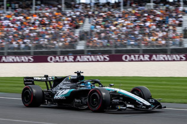 George Russell Mercedes AMG Petronas F1 Team, Great Britain, 63 in F1 W17, AUS, Formula 1 World Championship, Australian Grand Prix, Albert Park Circuit, Melbourne, Qualifying, 2026 season, 07 03 2026 AUS, Formula 1 World Championship, Australian Grand Prix, Albert Park Circuit, Melbourne, Qualifying, 2026 season, 07 03 2026 Melbourne Copyright: xEibner-Pressefoto Memmlerx EP_MMR