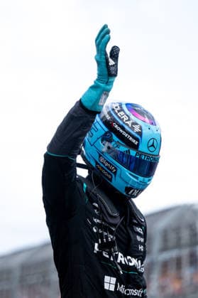 George Russell Mercedes AMG Petronas F1 Team, Great Britain, 63 celebrates pole position, AUS, Formula 1 World Championship, Australian Grand Prix, Albert Park Circuit, Melbourne, Qualifying, 2026 season, 07 03 2026 AUS, Formula 1 World Championship, Australian Grand Prix, Albert Park Circuit, Melbourne, Qualifying, 2026 season, 07 03 2026 Melbourne Copyright: xEibner-Pressefoto Memmlerx EP_MMR