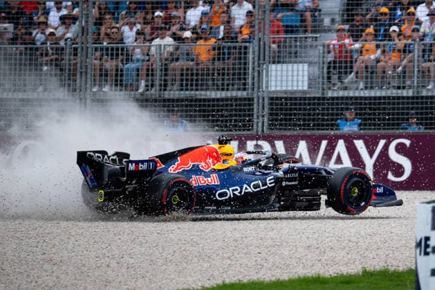 Max Verstappen Oracle Red Bull Racing, Netherlands, 03 in RB22 with accident Crash in the gravel bed of turn 1, AUS, Formula 1 World Championship, Australian Grand Prix, Albert Park Circuit, Melbourne, Qualifying, 2026 season, 07 03 2026 AUS, Formula 1 World Championship, Australian Grand Prix, Albert Park Circuit, Melbourne, Qualifying, 2026 season, 07 03 2026 Melbourne Copyright: xEibner-Pressefoto Memmlerx EP_MMR