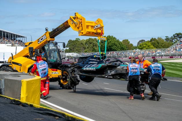 MELBOURNE, AUSTRALIA: Andrea Kimi Antonelli, racing for the Mercedes team during the 2026 Formula 1 Australian Grand Prix at the Albert Park Circuit in Melbourne, Australia