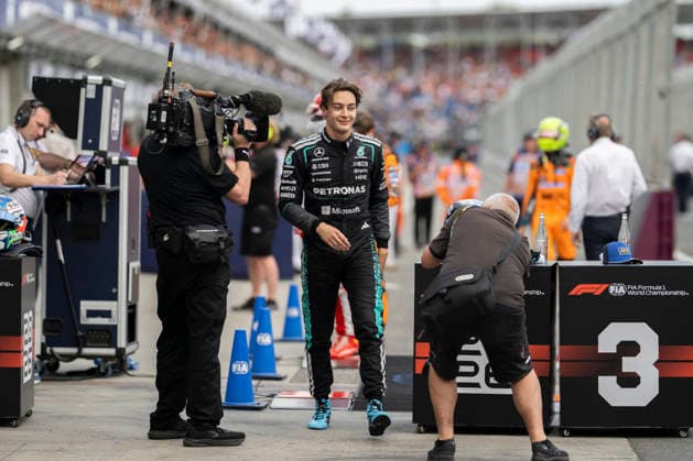 The qualification session Formula One Australian Grand Prix Melbourne EB Pole position qualifier George Russell Mercedes AMG Petronas F1 during the qualification session of the Formula One Australian Grand Prix at Albert Park in Melbourne on March 7, 2026.Photo by Eliot Blondet ABACAPRESS.COM Melbourne Australia Australia  Copyright: xBlondetxEliot ABACAx