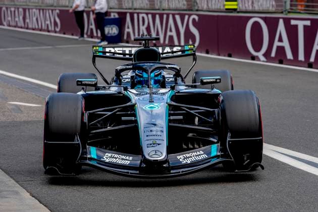 MELBOURNE Formula 1 driver George Russell of Mercedes AMG Petronas Formula One Team during the Formula 1 Melbourne free practice and qualifying session at Albert Park on March 7, 2025 in Melbourne, Australia Photo by DeFodi Images
