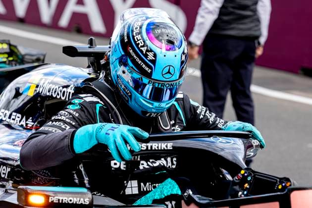 MELBOURNE Formula 1 driver George Russell of Mercedes AMG Petronas Formula One Team during the Formula 1 Melbourne free practice and qualifying session at Albert Park on March 7, 2025 in Melbourne, Australia Photo by DeFodi Images