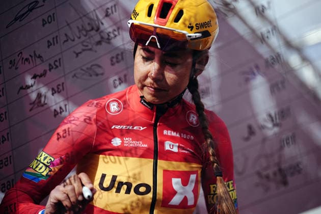 KOSTER Anouska of UNO-X MOBILITY team during the Strade Bianche Woman Elite (White Roads) a 133 km one day race from and to Siena (Tuscany), Italy - Saturday March 7, 2025 - - cycling  Copyright: xMarcoxAlpozzi xLaPressex