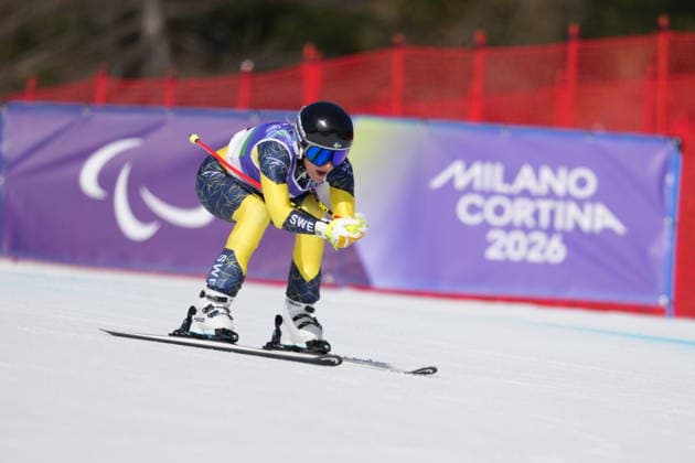 VAL DI FIEMME, ITALIEN 20260307 Sveriges Ebba Arsjö under damernas störtlopp vid Tofane Alpine Skiing Centre i Cortina under Paralympics 2026 i Italien. VAL DI FIEMME ITALIEN x10050x *** VAL DI FIEMME, ITALY 20260307 Swedens Ebba Arsjö during the womens downhill race at the Tofane Alpine Skiing Centre in Cortina during the 2026 Paralympics in Italy VAL DI FIEMME ITALY x10050x  Copyright: xMagnusxLejhall ParasportxSverigex TTx PARALYMPICS 2026 ALPINT STÖRTLOPP