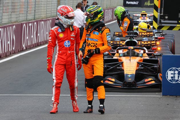 FORMULA 1 QATAR AIRWAYS AUSTRALIAN GRAND PRIX 2026 07 03 2026, Albert Park Circuit, Melbourne, FORMULA 1 QATAR AIRWAYS AUSTRALIAN GRAND PRIX 2026 ,in the picture Charles Leclerc MCO , Scuderia Ferrari HP, Oscar Piastri AUS , McLaren Mastercard F1 Team nordphotoxGmbHx xBratic nph00250