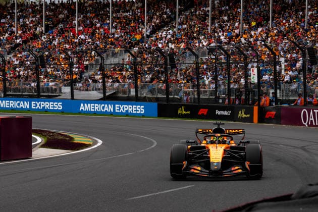 March 7, 2026, Melbourne, Victoria, Australia: (81) OSCAR PIASTRI - (AUS) - McLaren Mastercard F1 Team - McLaren MCL40 at the final corner on Saturday at the Formula 1 Qatar Airways Australian Grand Prix 2026. Melbourne Australia - ZUMAf186 20260307_zsp_f186_126 Copyright: xJamesxForresterx