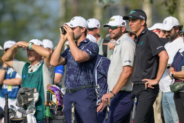 March 7, 2026, Hong Kong, Hong Kong Sar, China: The leaders group step aside to watch the following group tee from the tee to the green on the 10th, nearly hitting them. L to R. Thomas Detry, Dean Burmester and Mexicos Carlos Ortiz.LIV Golf Hong Kong 2026 LIV Golf Hong Kong 2026  - ZUMAr144 20260307_zap_r144_027 Copyright: xJaynexRussellx