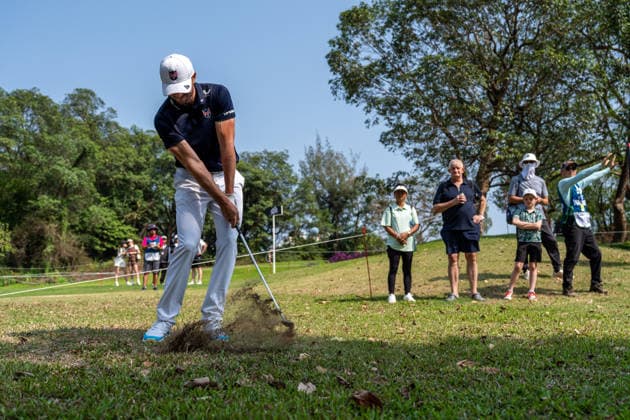 HONGKONG LIV-GOLF English professional golfer, Laurie Canter during a game in Fanling Golf Course where LIV Golf Hong Kong is being held in Hong Kong, March 7, 2026. NEXPHER Vernon Yuen HONG KONG