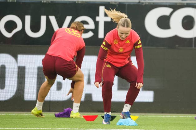 Stavanger, Norway 06 March 2026 Final training of the German womens national soccer team at the Lyse Stadium in Stavanger, Norway, before the World Cup qualifying match against the Norwegian womens national team In the picture Franziska Kett Germany at the final training in Stavanger, Norway Copyright: HMBxMedia MadeleinexFantini
