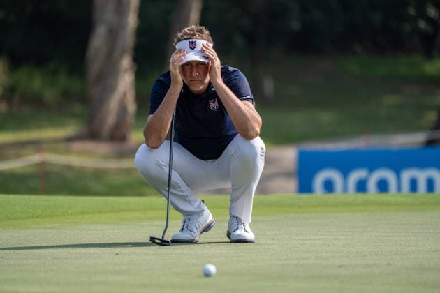 HONGKONG LIV-GOLF English professional golfer, Ian Poulter during a game in Fanling Golf Course where LIV Golf Hong Kong is being held in Hong Kong, March 7, 2026. NEXPHER Vernon Yuen HONG KONG
